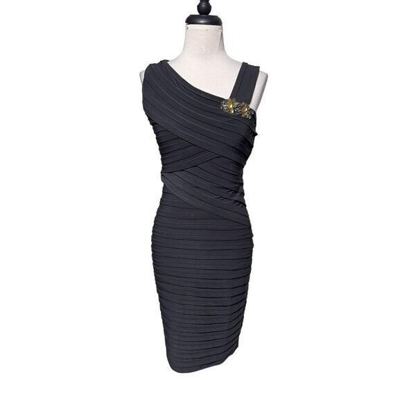 Cache' Sexy Gray Cocktail Dress Mini Semi Formal Fitted Party Dress Size 0 - Picture 1 of 5